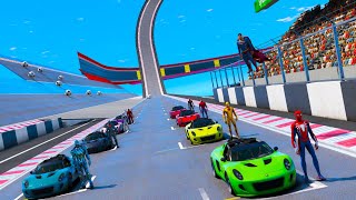 Spider-man Batman Venom Cars rocket voltic Challenge superheroes ! Мега Гонка с турбинами Героии !
