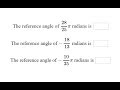 Understanding Reference Angles in Radians