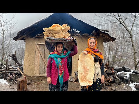 IRAN Daily Village Life! Baking Lavash & Mulberry Bread Having Soup for Dinner