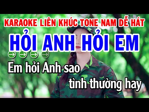 Karaoke Liên Khúc Nhạc Sến Trữ Tình Tone Nam | Hỏi Anh Hỏi Em – Hái Trộm Hoa Rừng