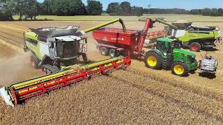 Getreideernte 2025 - CLAAS LEXION Mähdrescher & Traktoren Großeinsatz - Landwirtschaft & Feuerwehr