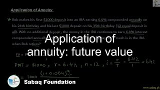 Application of annuity: future value