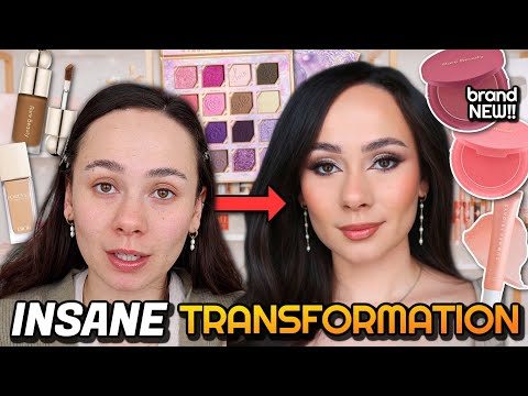 UNRECOGNIZABLE MAKEUP!! full neutral glam ft. NEW Rare Beauty, Summer Fridays & OE Love Language