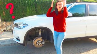 Mommy hilang tayar BMW X5