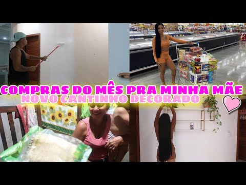 ELE PINTOU O CORREDOR|| FIZ COMPRA PRA MINHA MÃE|| E DECOREI O NOVO CANTINHO DA CASA e FICOU LINDO✨🌸