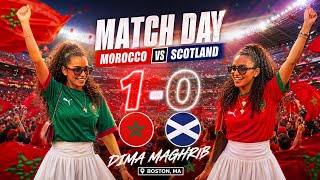 MOROCCO VS SCOTLAND | مغاربة خلقو أجواء رائعة في بوسطن 🏴󠁧󠁢󠁳󠁣󠁴󠁿🇲🇦⚽️ ￼