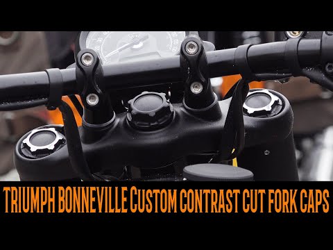 Triumph Bonneville ALL MODELS, CAPOS Custom contrast cut & Titanium fork caps!