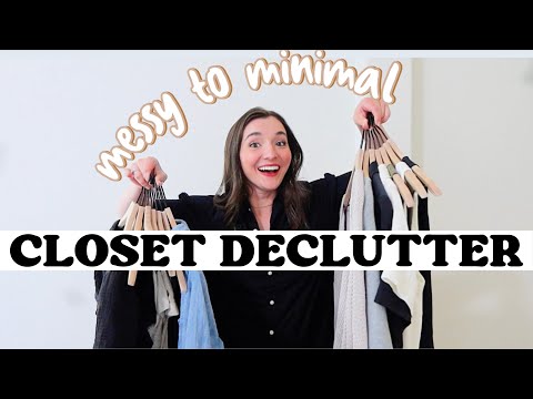 👗MEGA CLOSET DECLUTTER! | how I got rid of over 80%! | MESSY TO MINIMAL MOM pre- spring cleaning