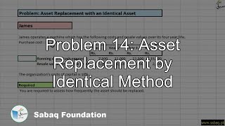 Problem 14: Asset Replacement by Identical Method