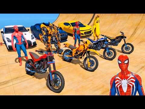 HOMEM ARANHA e AMIGOS SUPER HERÓIS NOVO DESAFIO COM MOTOS! MOTOS COM SPIDERMAN - IR GAMES