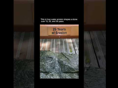 Water erosion shapes a stone over the years #shorts