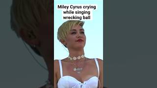 ⁠Miley Cyrus crying while singing wrecking ball