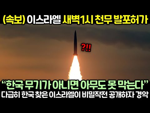(속보) 이스라엘 새벽1시 천무 발포허가! 다급히 한국 찾은 이스라엘이 비밀작전 공개하자 경악
