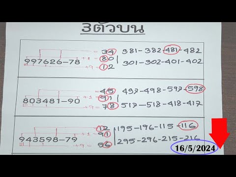 เลขเด็ดงวดนี้ หวยเด็ดงวดนี้ #เลขเด็ดงวดนี้ ไทยเคล็ดลับเลขเด็ด 16 พฤษภาคม 2567