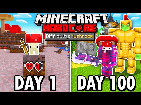 I Survived 100 Days as a MUSHROOM in Hardcore Minecraft...