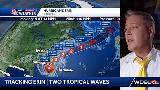 LIVE: Latest on Hurricane Erin and two tropical waves