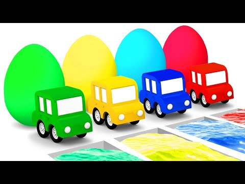 Мультики для детей - 4 машинки и разноцветные яйца! Все серии подряд
