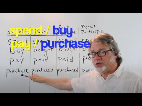 spend, pay, buy, purchase