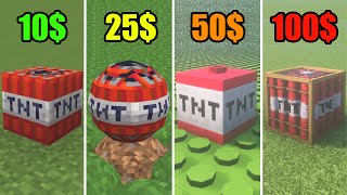 minecraft for 10$ vs 25$ vs 50$ vs 100$ vs 1000$