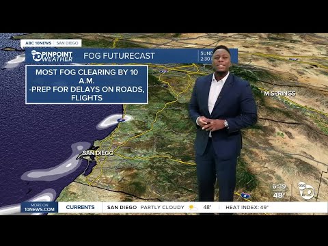 ABC 10News Pinpoint Weather with Moses Small:  Much less fog this morning