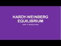 Hardy-Weinberg Equilibrium Concepts