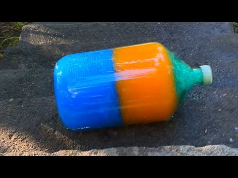 Breaking rainbow glass bottles ⚠️🔥 Crushing Crunchy & Soft Things !