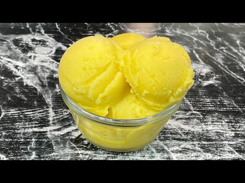 SORBET À LA MANGUE 🥭 Frais, onctueux et sans sorbetière !