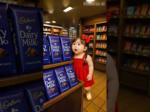 Cute baby girl eats dairymilk chocolate 😢 #ai #cute #chocolate #baby #dairymilk #girl