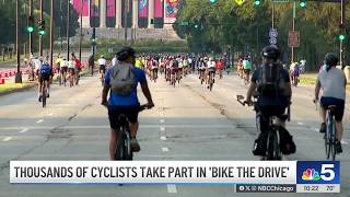 Thousands of cyclists take part in 'Bike the Drive'
