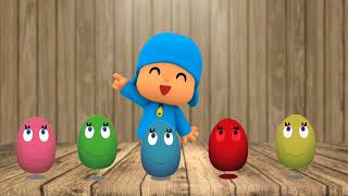 Explores Colorful Surprise Eggs | Yes Yes Playground Song | Pocoyo Nursery Rhymes & Kids Songs