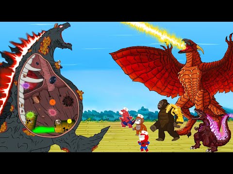 Rescue SHIN GODZILLA EARTH From Giant RODAN:The Battle Over Birth - FUNNY CARTOON