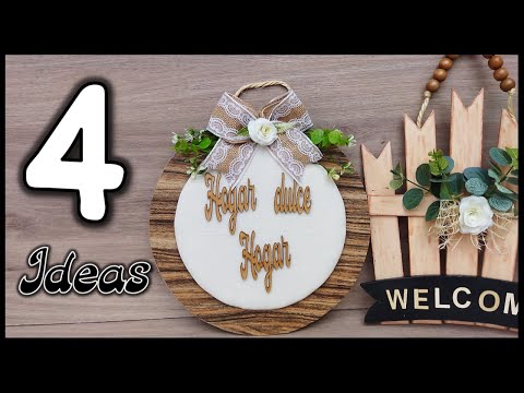 4 LINDOS LETREROS PARA LA ENTRADA DE TU CASA - Manualidades para el hogar - Crafts for the home