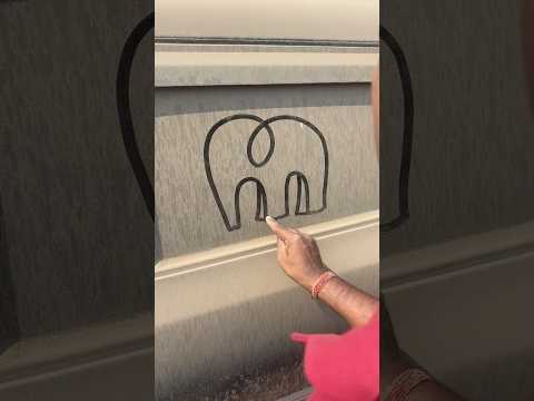 Elephant drawing easy trick 😳 #art #shorts #elephant