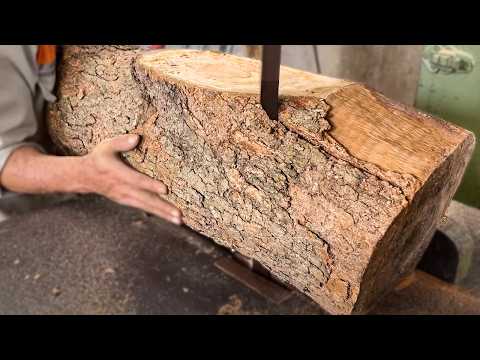 Young Capenter Creates A Beautiful Coffee Table Design With Ancient Tree Trunk