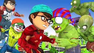 Scary Teacher 3D Funny || Team Superhero Extermination bandits giant Zombie to protect the City
