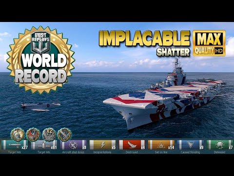 Aircraft Carrier Implacable with a new world record   World of Warships