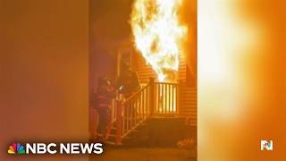 YouTube video thumbnail: Firefighter Survives Blaze in New Hampshire