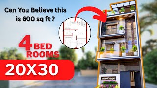 20x30 House Design 3D | Double Height Portion | 67 gaj| Archbytes