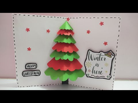 how to make Christmas popup card | #christmas popup tree card