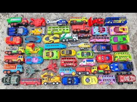 Looking For Stealing Big Plastic Interesting Vehicles | Cars, Trucks, Jeeps, Buses, Jets, Bike