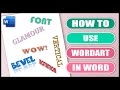 Word Art Features and Functions