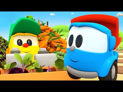 Hora da colheita com Léo, o caminhão! Vamos trabalhar na fazenda! Desenhos animados em português