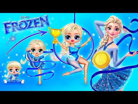 Elsa the Gymnast Growing Up! Disney Frozen DIYs for Dolls