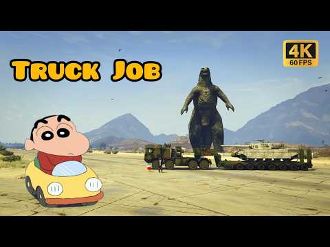 Shinchan And Franklin Truck Delivery Job#shorts #youtubeshorts #gta