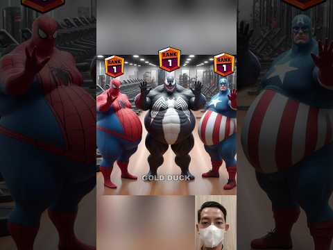 Gym 🤣| Who is best? Spiderman vs Venom vs Captain America #shorts #spiderman #brawlstars #marvel