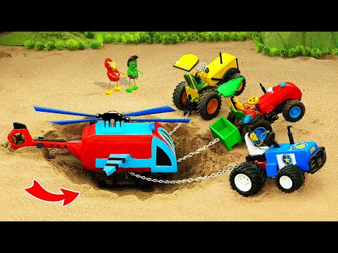 ATM was stolent | Mini Police Tractor & Helicopter finding the robber – DIY Science Project
