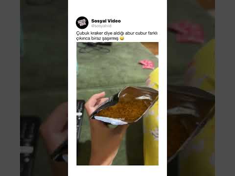 Çubuk kraker diye aldığı abur cubur farklı çıkınca biraz şaşırmış 😀