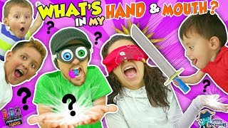 WHAT'S IN MY MOUTH & HAND CHALLENGE! Mom vs. Dad & Brothers vs Bros (Skylanders Edition Imaginators)