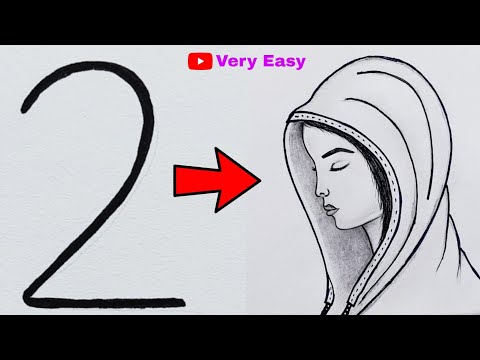 A girl with beautiful winter hudi pencil sketch drawing / How to draw a girl