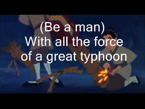 Mulan -  I'll make a man out of you -  lyrics - YouTube